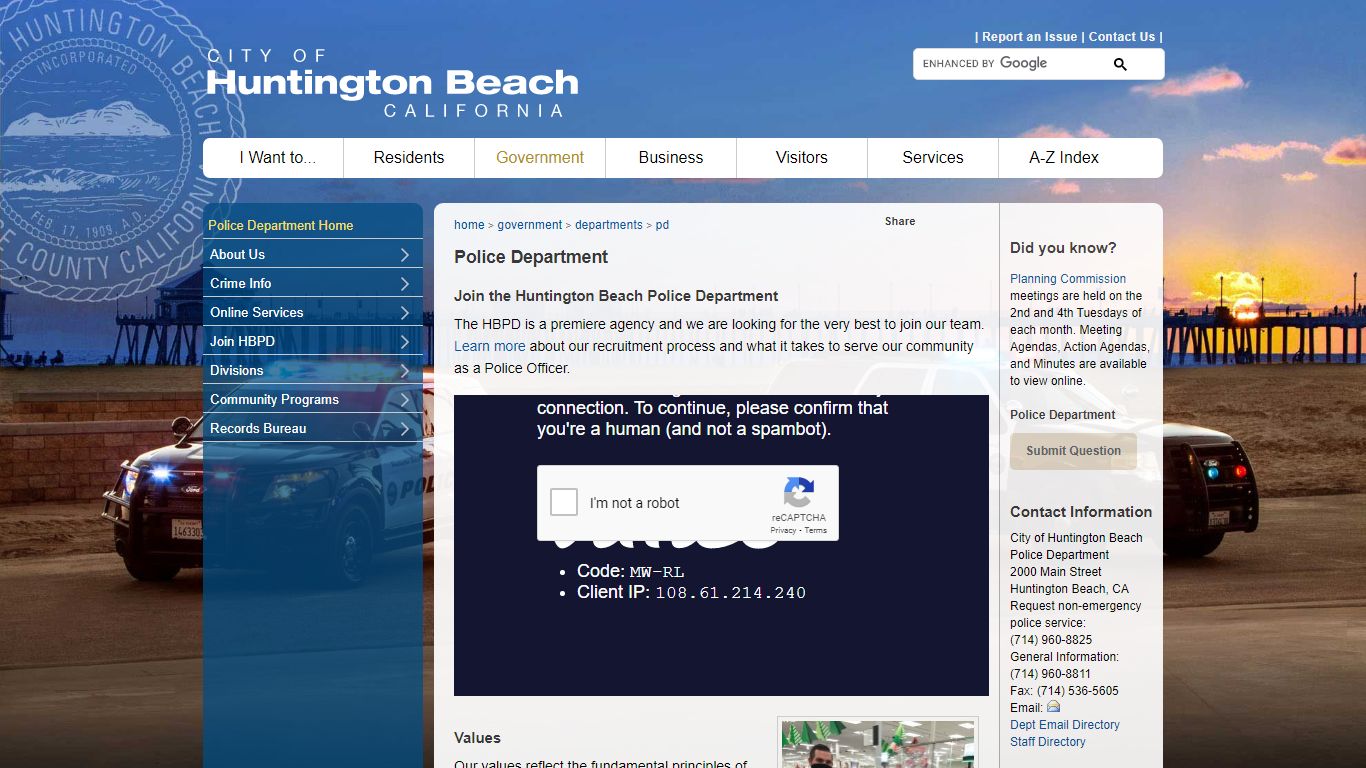 City of Huntington Beach, CA - Police Department