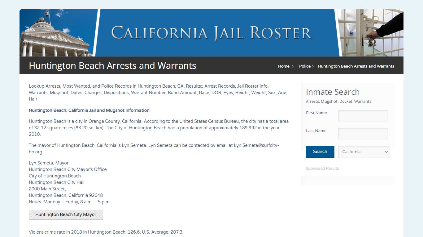 Huntington Beach Arrests and Warrants | Jail Roster Search
